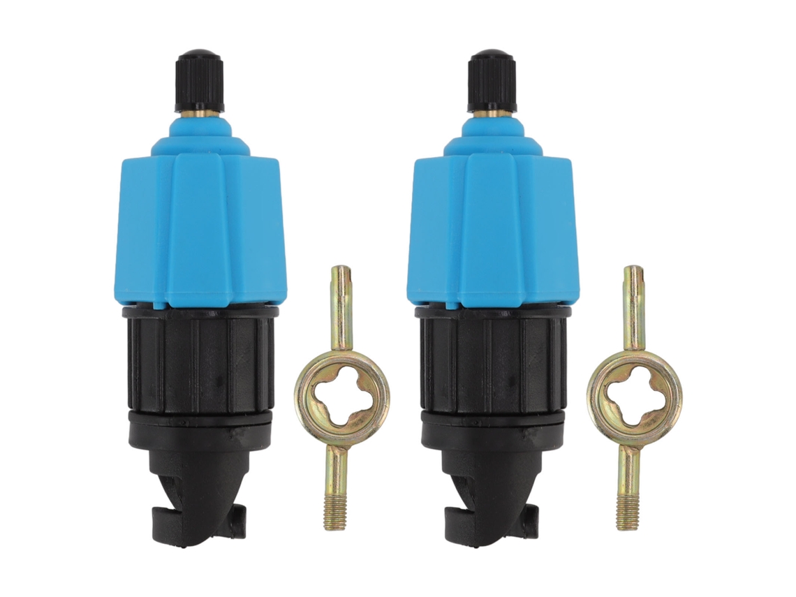 2 Conjuntos Bico Válvula Ar Paddle Adaptador Bomba Inflatável Azul