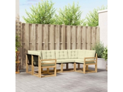 Vidaxl Conjunto De Sofás Para Exterior 6 Unid. Branco E Creme