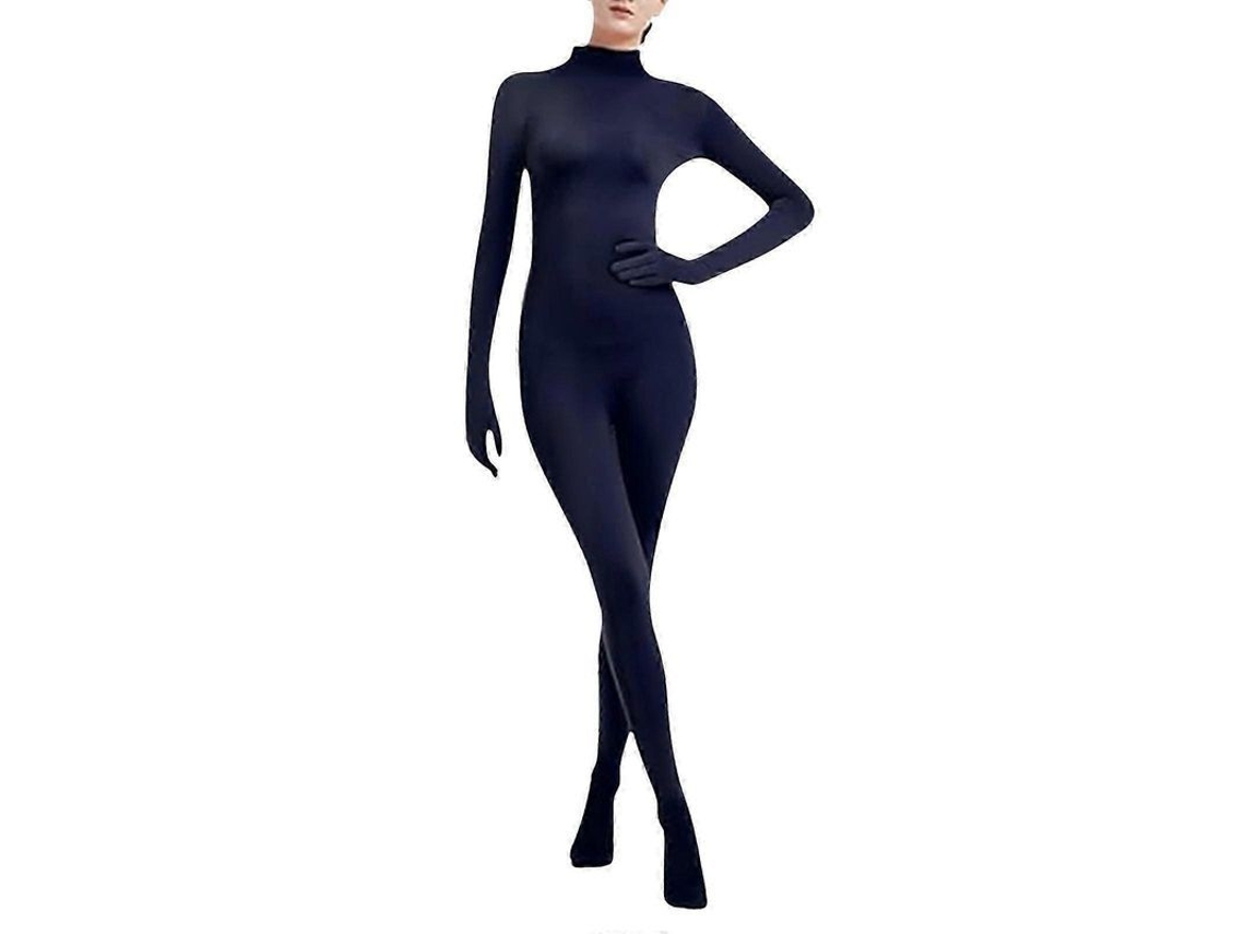 Traje Zentai Unissex Macacão Tight Fitting Cor Solid Adulto Traje de Cena Performance M Armada