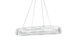 Candelabro De Cristal, Iluminação Led, Controle Remoto,l70cm Oval,dimmable Com Controle Remoto Oem