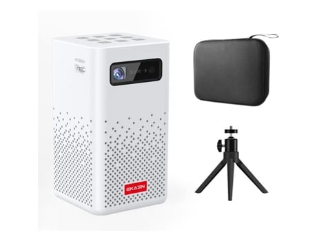 Projetor de Vídeo EKASN Projetor 3D Dlp C900 Alto-Falante Bt 4K 1080P Android Portátil 2Gb32Gb Led Home Cinema Hdmi Usb -Branco