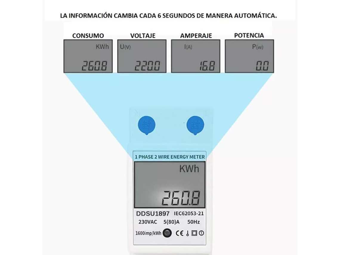 Monitor De Energia Ac Monofásico Com Lcd E Watthours Da Laxiscreed Para Controle De Consumo Efetivo