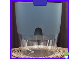 Vaso De Flores Plástico Grande Cinza Com Rega Automática Transparente