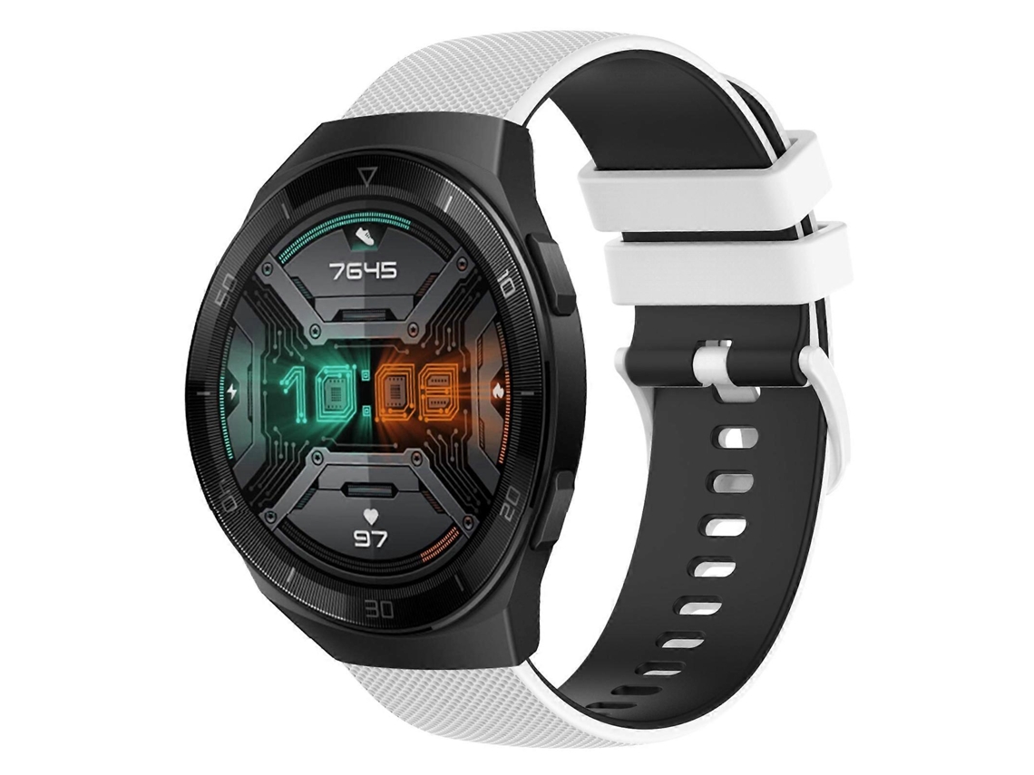 Pulseira De Silicone Quadriculada Bicolor De 22 Mm Para Huawei Watch Gt 2e