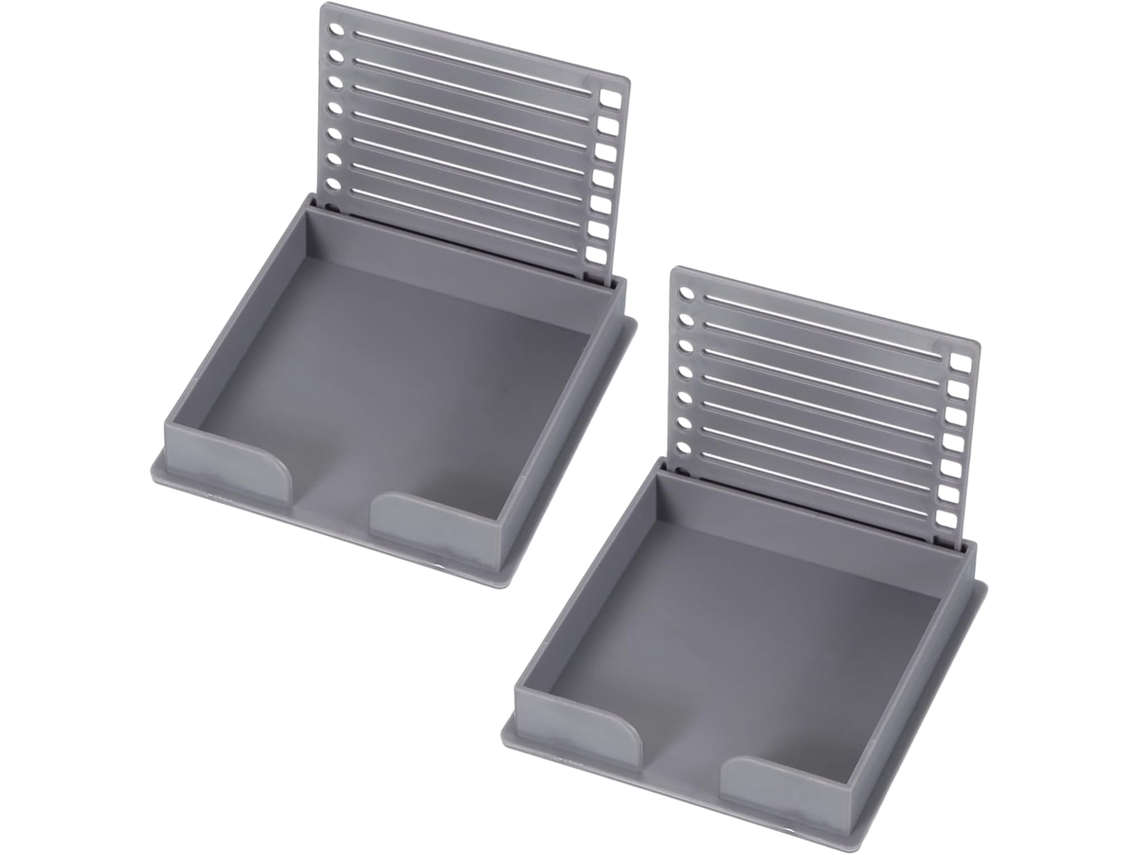 Dispensador Para Notas Adesivas, 2 Blocos, Cinza