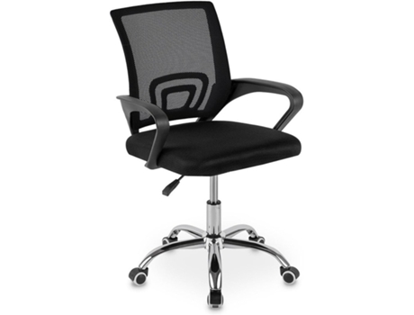Cadeira De Escritório Com Encosto Em Malha, Altura Ajustável Para Trabalho, Cadeira De Secretária Ergonômica Giratória Base Cromada Dasck
