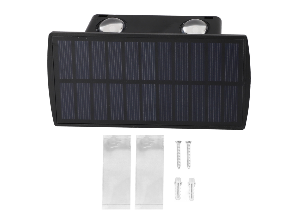 2026 lâmpada de Parede Solar Exterior de Duas Cabeças Ip65 Impermeável para Jardim e Escadas Luz Quente