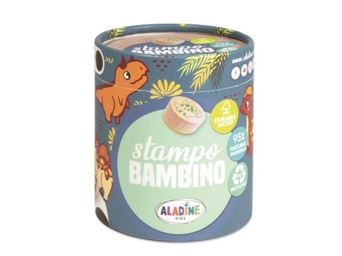 Conjunto De Carimbos Aladine, Dinossauro, Brinquedos De Madeira Fsc Para Crianças