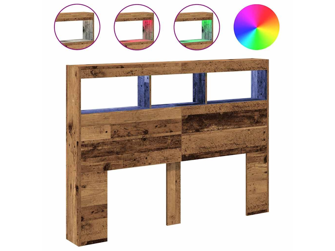 Headboard Cabinet, Headboard Cabinets Vidaxl Marrom Madeira Processada (140 X 17 X 102 Cm)