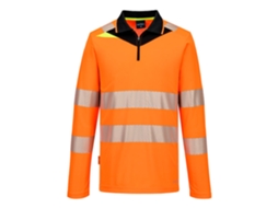 Polo De Alta Visibilidade Dx4 De Manga Longa Com Zíper | Trabalho Naranja/negro / L