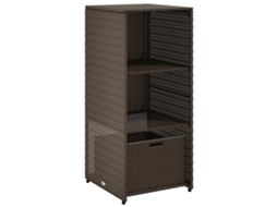 Armário Arrumação para Jardim 50x55x115 cm Vime Pe Castanho MAISON EXCLUSIVE