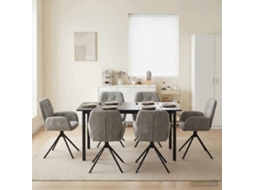 Vidaxl Cadeiras De Jantar Giratórias 6 Unid. Couro Suede Sintético