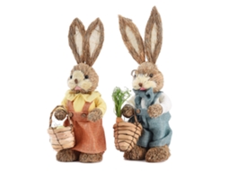 Laxiscreed Conjunto De 2 Coelhinhos De Páscoa Amarelo E Branco, 35cm, Para Decoração Festiva