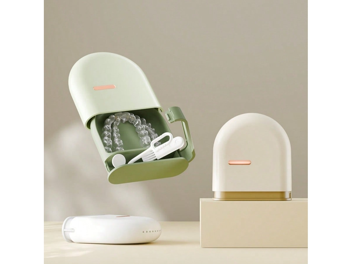 Estojo para Aparelho Dentário Removível , com Escova e Gancho, À Prova D'água, Ideal para Viagens e Higiene Bucal. YANYXR (2 Peças)