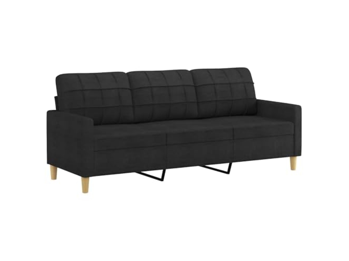 3-seater Sofa, 3-seater Sofas Vidaxl Preto Tecido (n/a)
