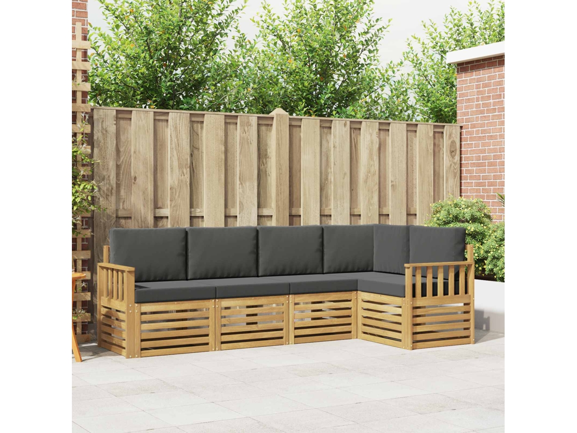 Vidaxl Conjunto De Sofás Para Exterior 5 Unid. Branco E Antracite