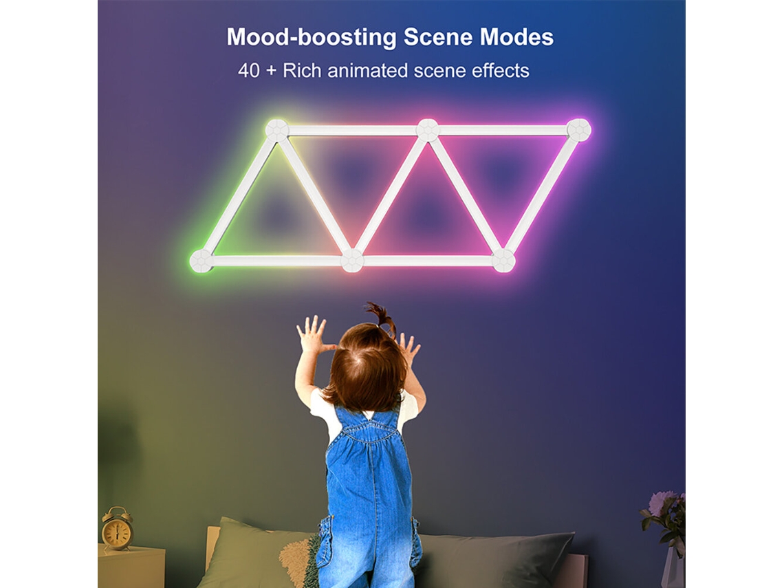 Peças-preto-lixincorda Tuya Barras De Luz De Emenda Inteligente Diy Luz De Ambiente De Parede Interna Led Captação De Som Criativa Lâmpada Quântica