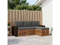 Vidaxl Conjunto De Sofás Para Exterior 4 Unid. Natural E Antracite