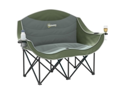 Cadeira Dobrável BTFORUS 2 lugares para camping, suporte para bebidas, bolsa de transporte, suporta até 250kg, verde