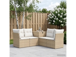 Vidaxl Conjunto De Sofás 5 Unid. Bege E Branco Creme