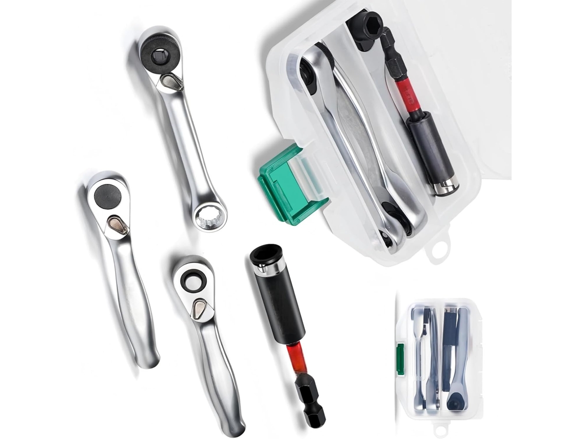 De Chave 1/4" Com Para Uso Em Ou Mecânicas. Soquete Reversível.
