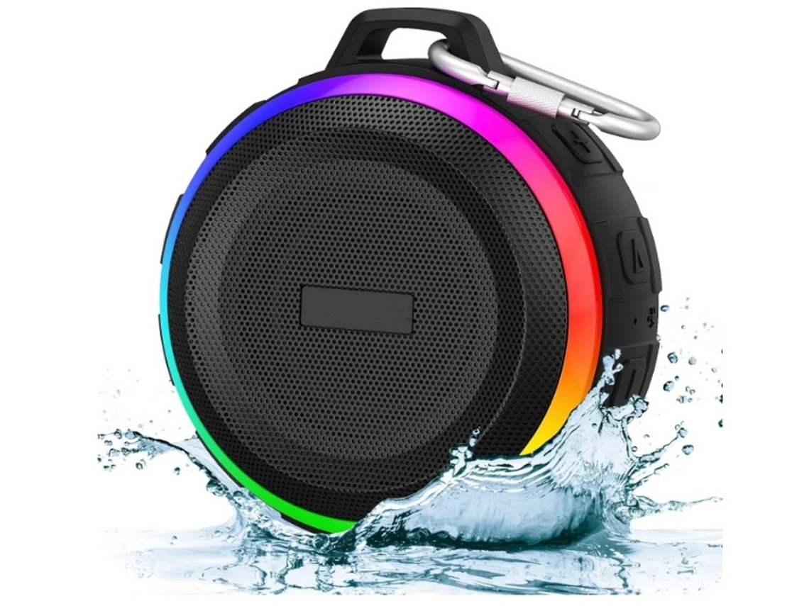 Alto Falante Bluetooth Yizhood F4pro Ipx7 À Prova Dágua Luz Dinâmica Preto