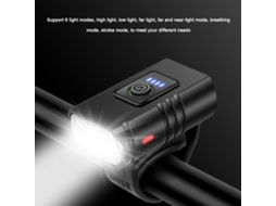 Luz de Bicicleta Mali LED frontal, recarregável USB, à prova d'água, com 6 modos, para MTB e estrada