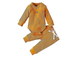 Fasst conjunto 2 Peças para Bebê Menino: Camiseta de Gola Redonda com Manga Longa e Calças com Cintura Elástica para Festas e Ocasiões Diárias