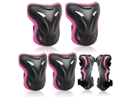 Colete De Proteção Para Pernas, Cotovelos E Punhos Para Crianças De 3-8 Anos Para Bicicleta Skate Patins (rosa)