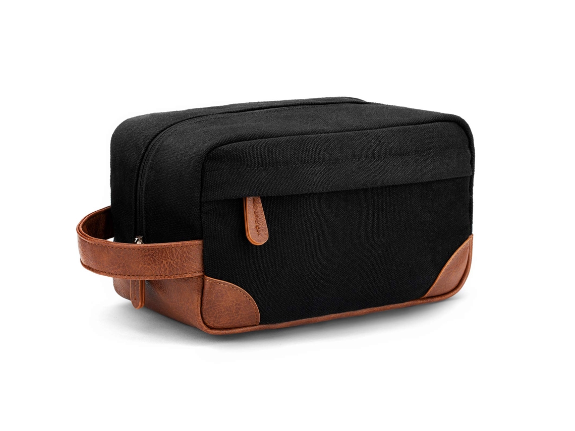 Necessaire Para Homem - Bolsa De Higiene - Bolsa De Viagem - Grande Capacidade - Impermeável - Lona - Preto