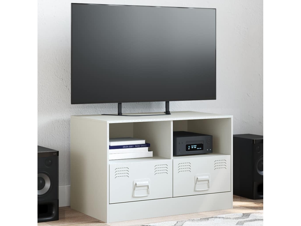 Vidaxl Móvel De Tv 67x39x44 Cm Aço Branco