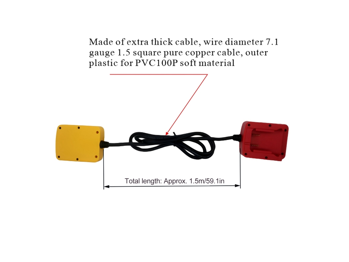 Laxiscreed Adaptador Para Bateria De Lítio Com Cabo De Extensão Para Ferramentas Multiuso