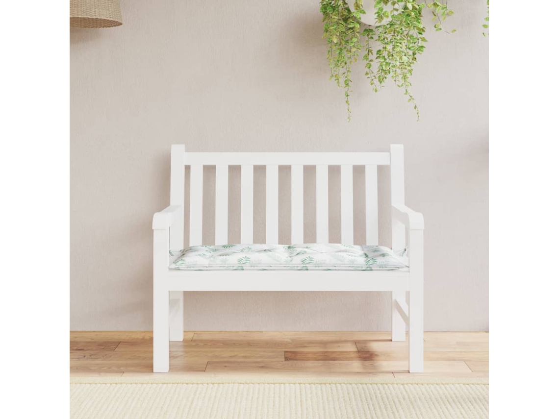 Vidaxl Almofadão Banco Jardim 100x50x7 Cm Tecido Oxford Padrão Folhas