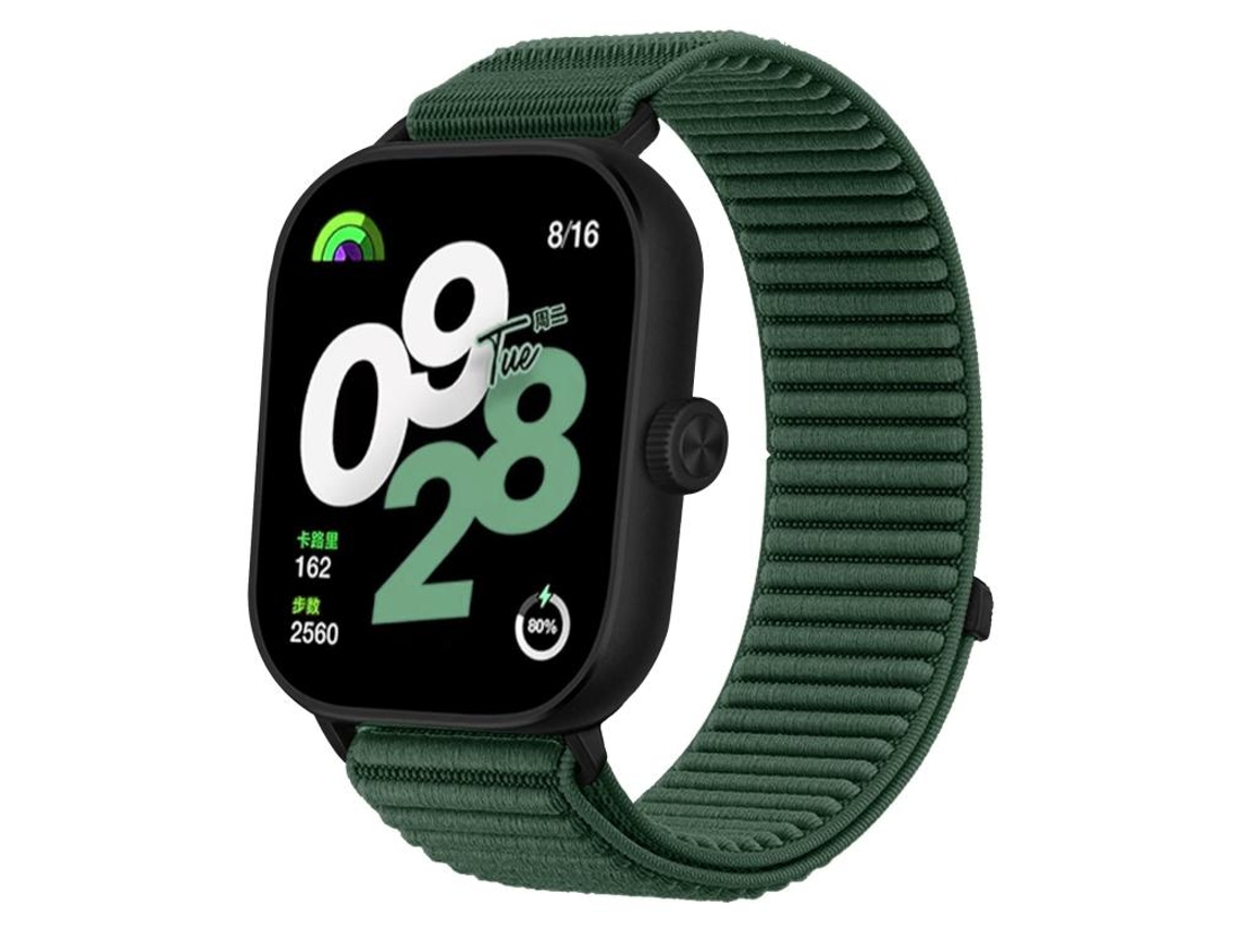 Bracelete para Xiaomi Band 9 Pro / 8 Pro Nylon Trançado Fecho de Velcro Verde Abeto XIAOMOYU