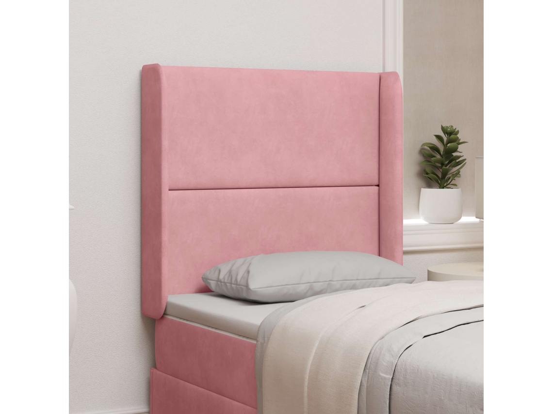 Vidaxl Orelha De Cabeceira Rosa 80 X 16 X 4 Cm Veludo