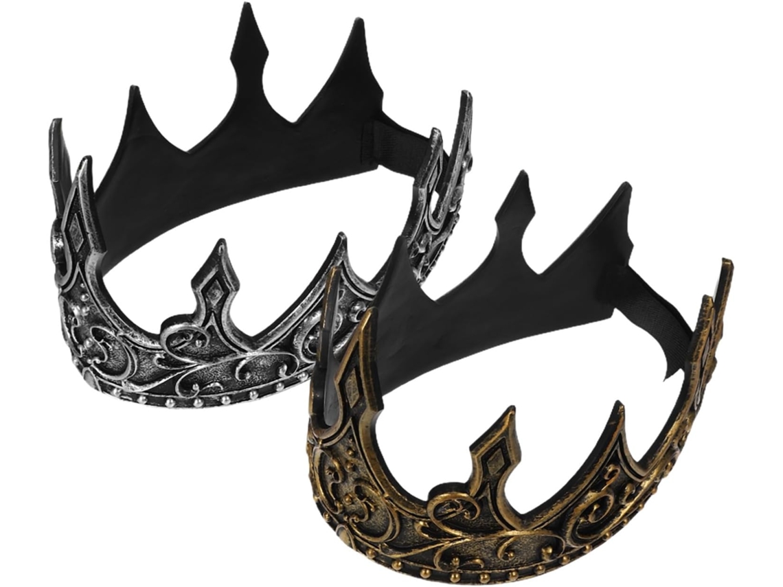 Conjunto De 2 Peças De Acessórios Medievais Masculinos, Em Couro Pu Ajustável, Nas Cores Dourado E Prateado, Ideais Para Cosplay E Festas.