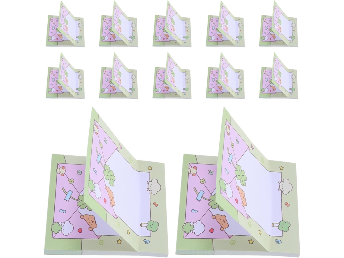Lote com 30 mini blocos de notas com adesivos de trevo para o Dia de São Patrício, 3x3 cm, papel colorido adesivo.