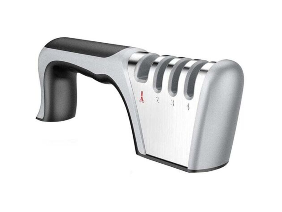 Afiador De Facas Cozinha Zvd Com Cabo Confortável, Tesoura Para Afiar Utensílios Cozinha, Multifuncional Em Aço Inoxidável Preto. Aquaforge