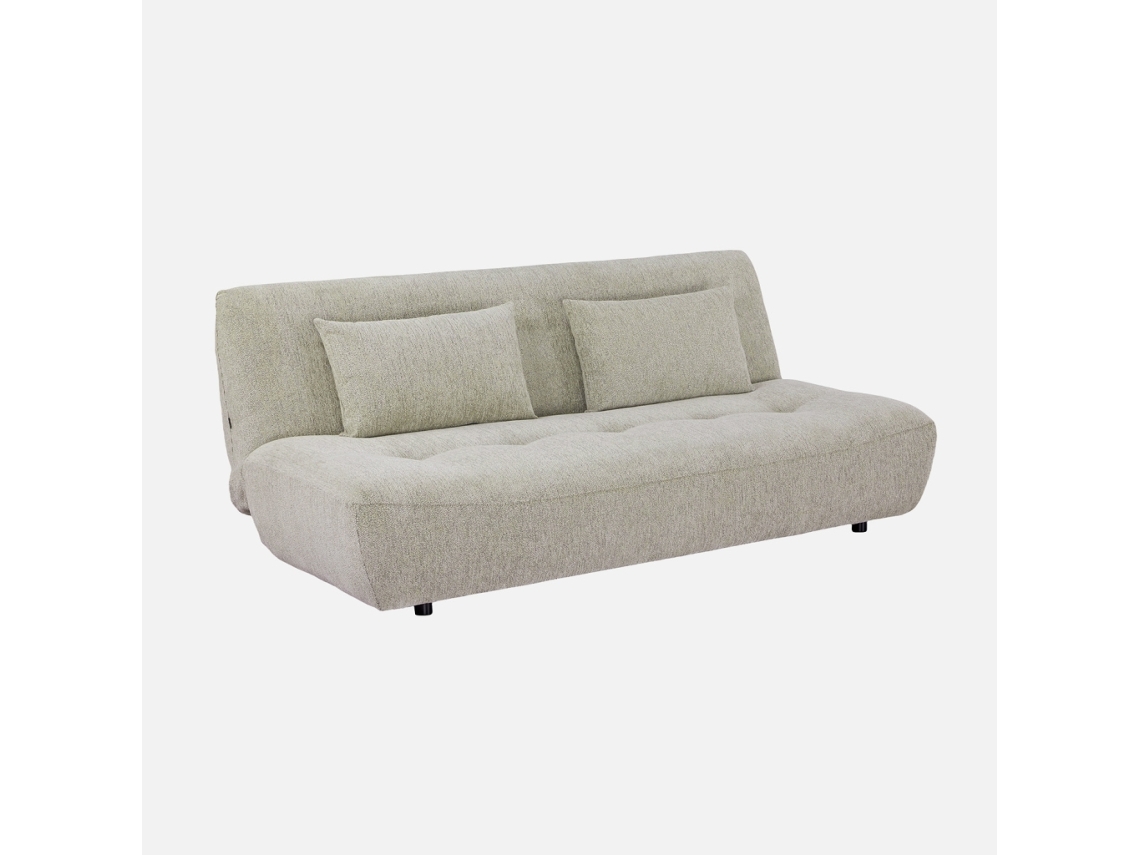 Sofá-cama Conversível Em Tecido Chenille, 3 Lugares, Bege