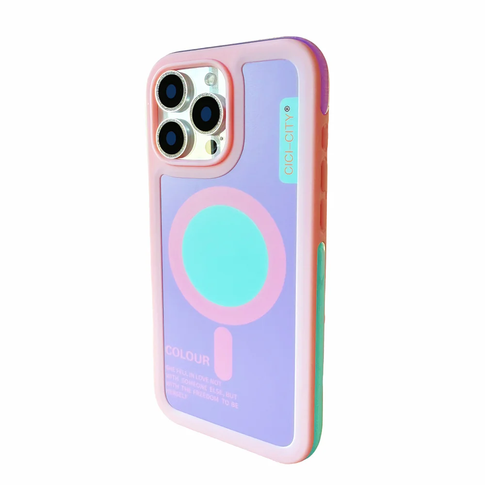 Capa Magsafe Para Iphone 16 Pro (roxo Rosado)