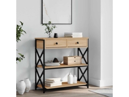 Vidaxl Mesa Consola 75x28x75 Cm Derivados De Madeira Carvalho Sonoma