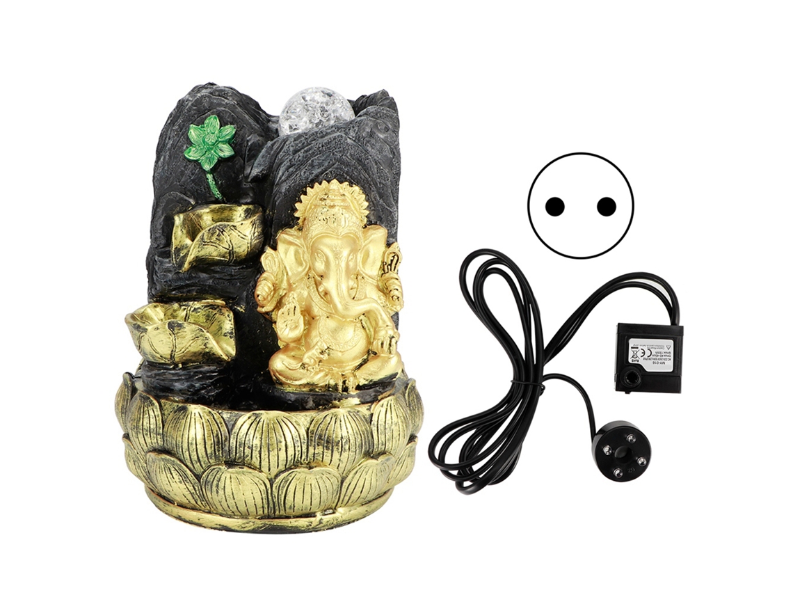 Estátua De Ganesha Elefante Com Fontana Mesa Decoração