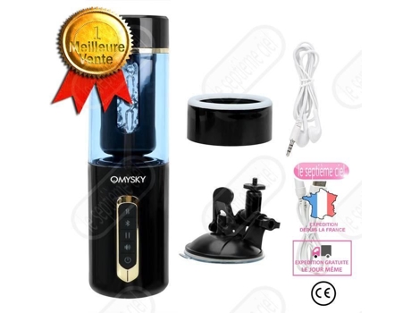 Lsc® Copo De Masturbação De Máquina De Sexo Vaginal Artificial Telescópica Automática Com Ventosa Forte - Tipo Preto