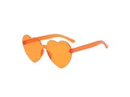 Óculos De Sol Coração - Acessórios Festa - Óculos Festival - 12,7134,9 Cm - Pc - Laranja