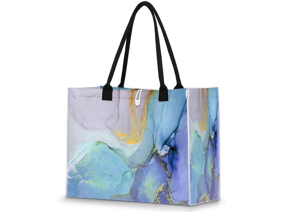 Bolsa Tropicallife Designtract Grande e Colorida com Estampa de Mármore para Mulheres e Meninas 42 X 17 X 33 C