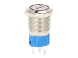 Interruptor de Botão Auto bloqueio com Luz e Número 5 Pinos Inox