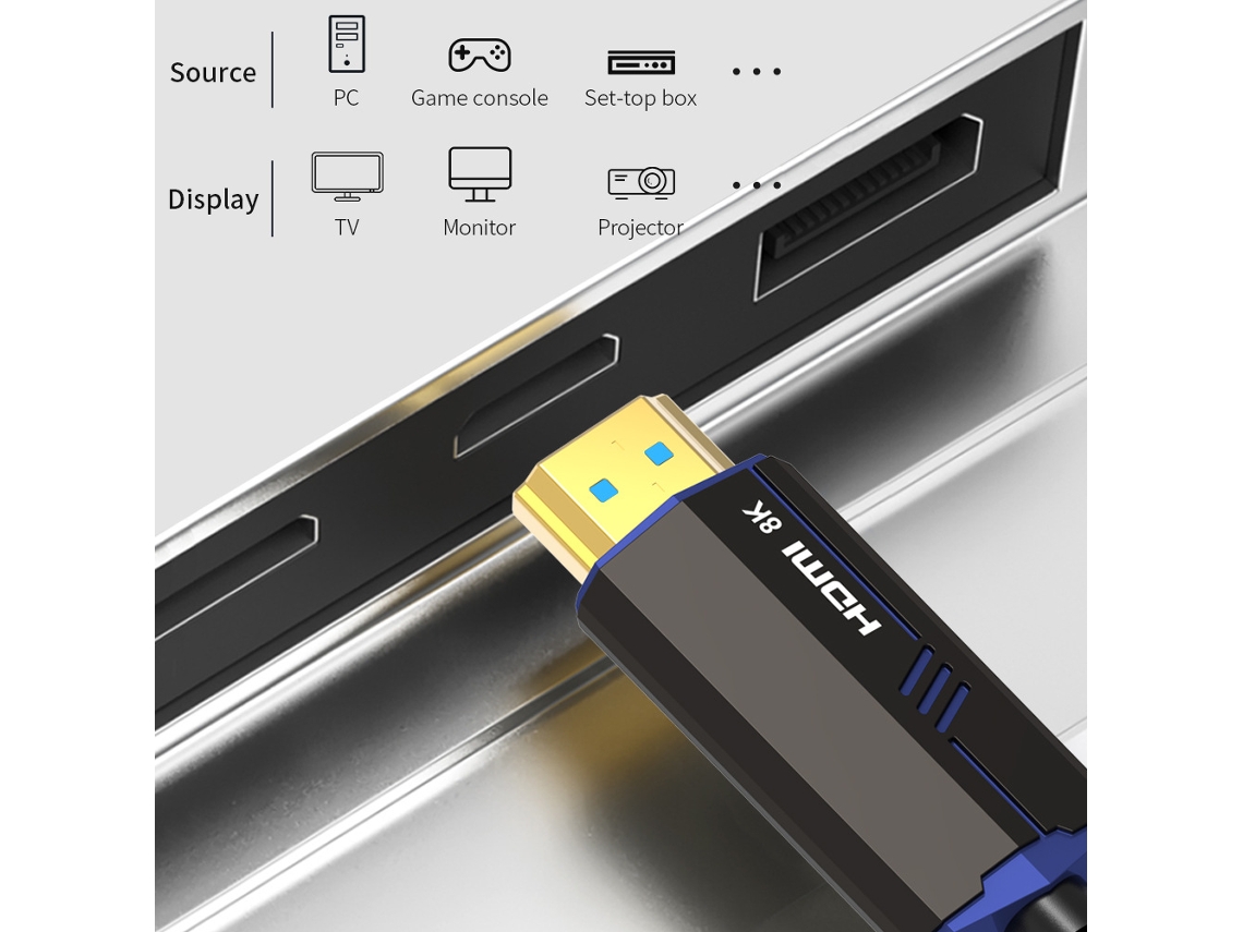 Cabo Hdmi 2.1 8k 60hz 4k 120hz com HDR AQUAFORGE