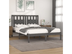 Vidaxl Estrutura De Cama 200x200 Cm Pinho Maciço Cinzento