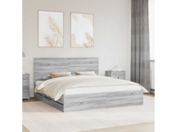 Vidaxl Estrutura Da Cama Com Gaveta Cinza Sonoma 180 X 200 Cm