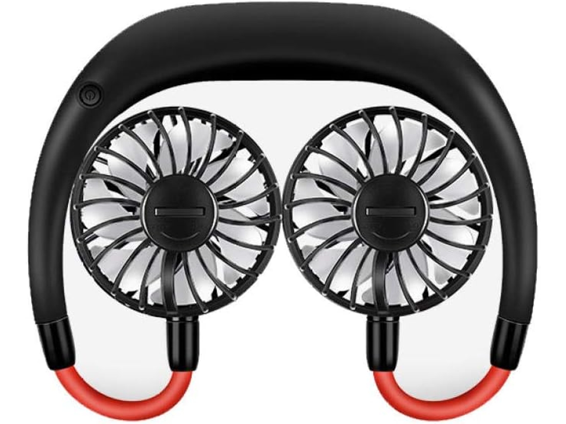 Mini ventilador de pescoço dobrável S/MARCA, USB, bateria recarregável, rosa, 1200m